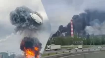 Українські дрони уразили Московський НПЗ / Колаж: УНІАН