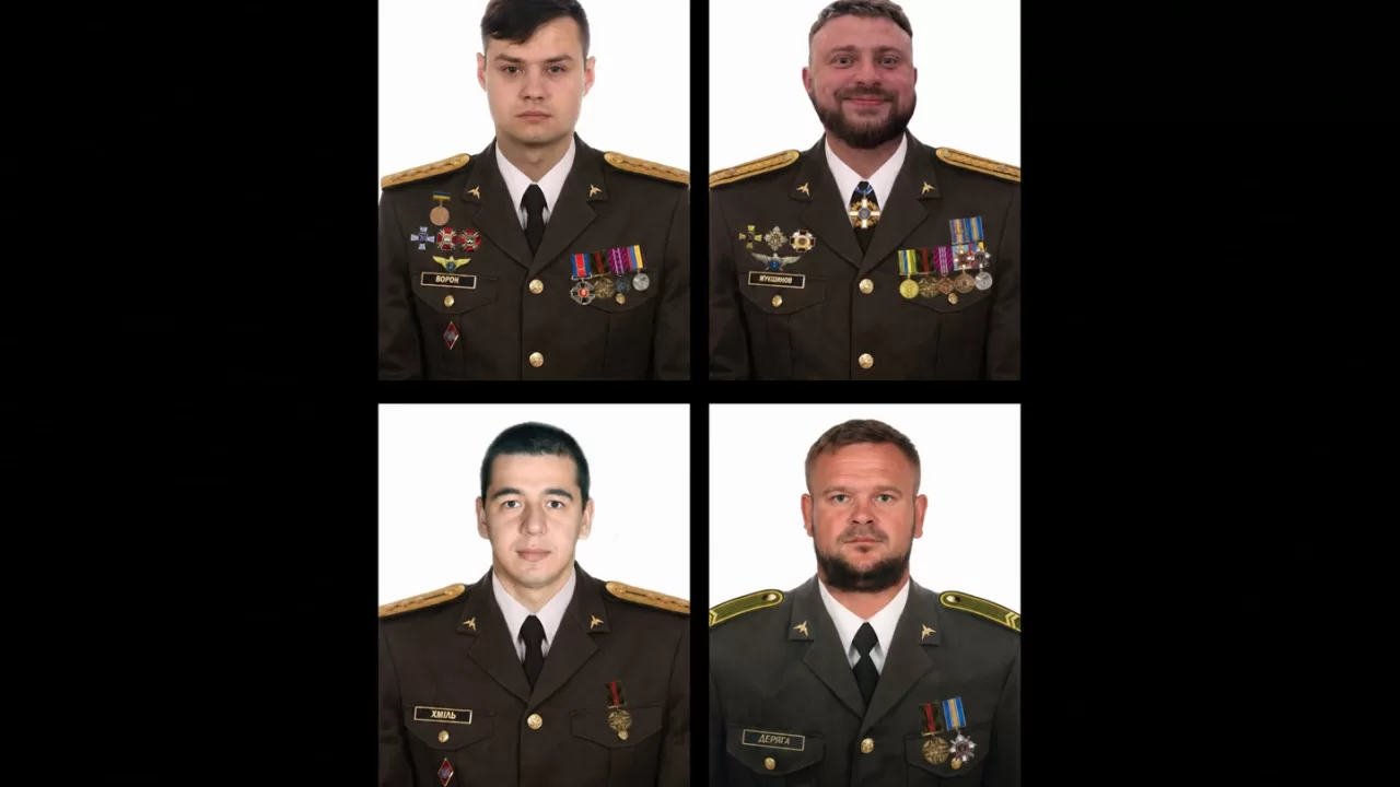 Екіпаж Мі-8 Юрій Ворон, Валентин Мукшинов, Богдан Хміль, Михайло Деряга / Фото: Бродівська міська рада