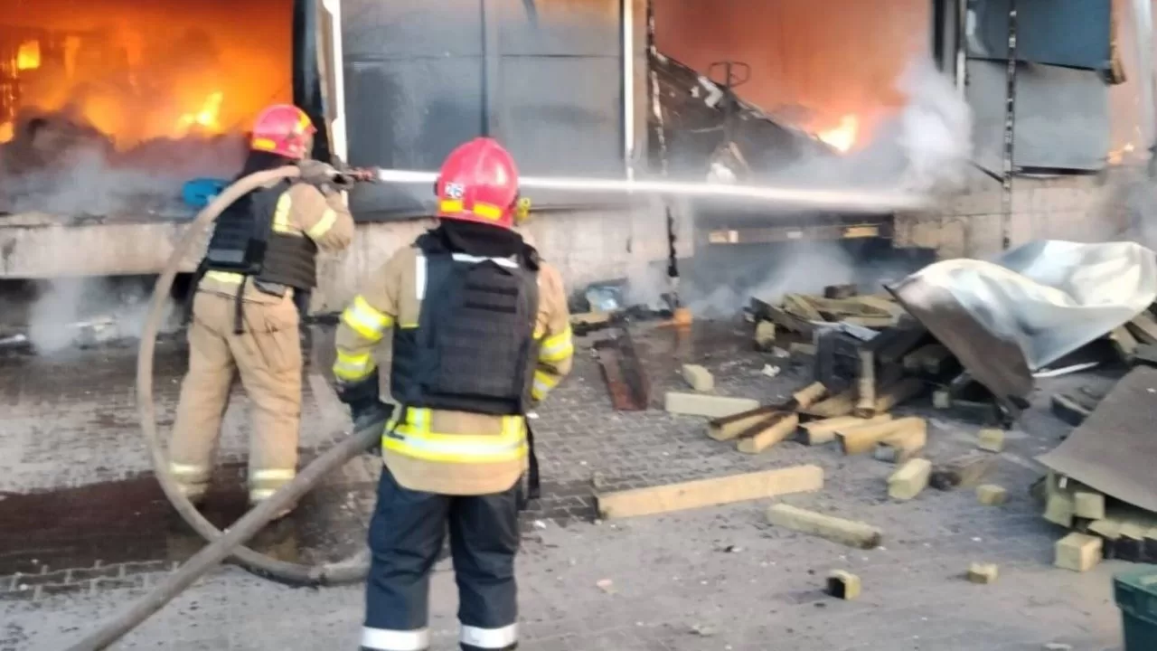Ліквідація пожежі на "Новій пошті" у Кривому Розі / Фото: Дніпропетровська ОВА