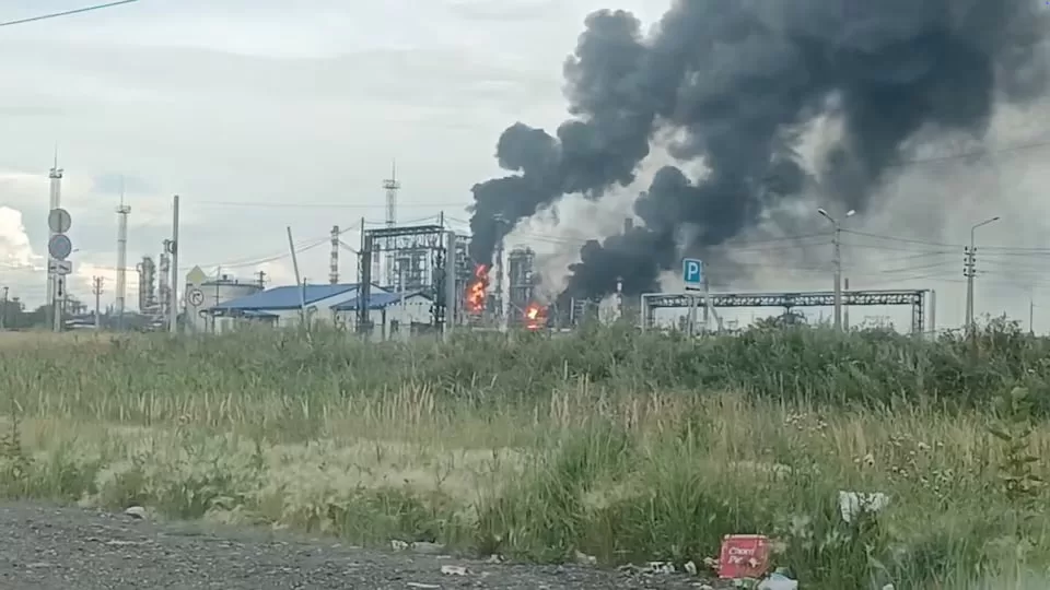 Пожежа на Омському НПЗ / Фото: Соцмережі