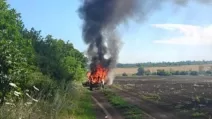 На Харківщині безпілотник знищив службове авто енергетиків / Фото: Харківобленерго