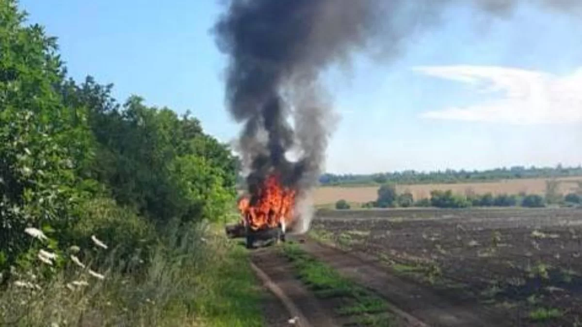 В Харьковской области беспилотник уничтожил служебный автомобиль энергетиков / Фото: Харьковоблэнерго