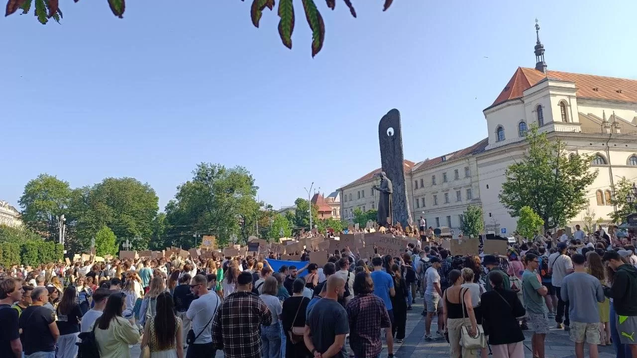 Акция в поддержку Михаила Федорова во Львове / Фото: t.me/Lv1256