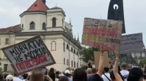 Протест во Львове против отставки Федорова с поста министра обороны / Фото: Суспільне Львов/Ольга Дейнека