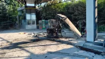 Знищена обстрілом АЗС на Харківщині / Фото: Нацполіція