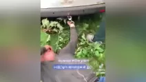 Прикованный к автомобилю мужчина / Скриншот
