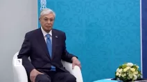 Президент Казахстану Касим-Жомарт Токаєв під час зустрічі з Путіним / Фото: скріншот