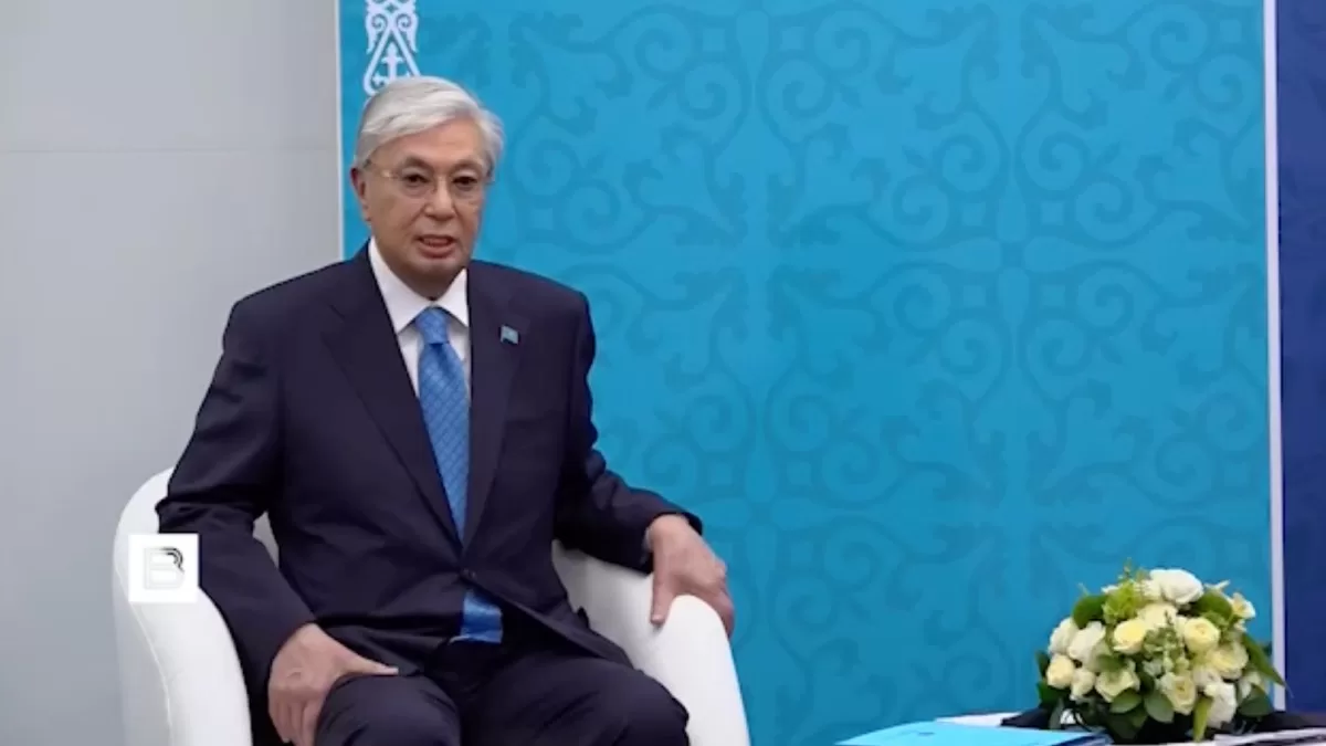 Президент Казахстану Касим-Жомарт Токаєв під час зустрічі з Путіним / Фото: скріншот