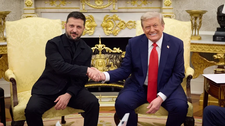 Президент Украины Владимир Зеленский и президент США Дональд Трамп, 18 августа 2025 года / Фото: ОПУ