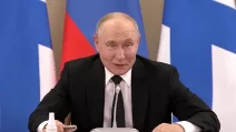 Vladimir Putin during a meeting with members of the Russian Navy / Screenshot