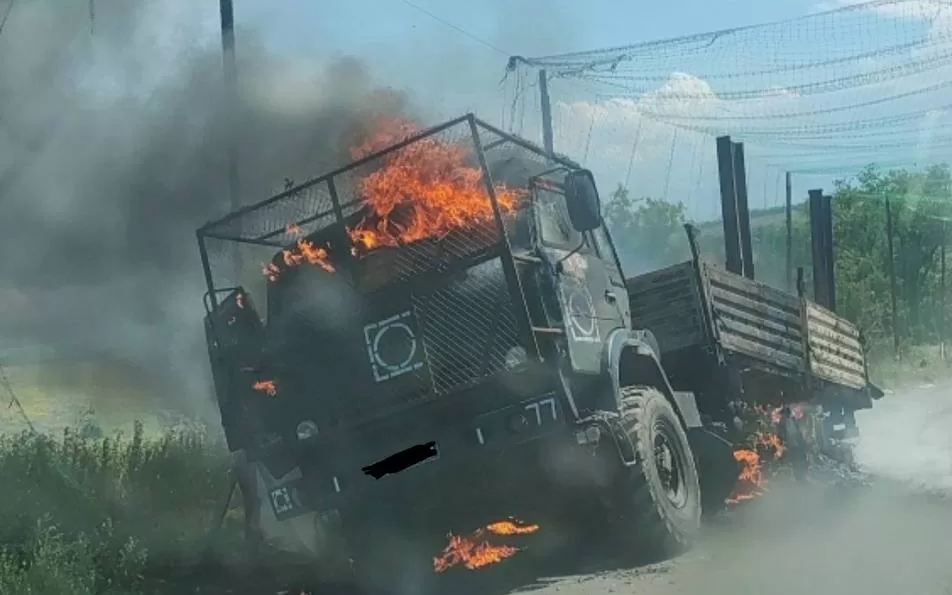 Знищена російська вантажівка / Фото: t.me/lost_warinua