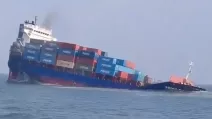 Судно “Росатома” після ураження у Чорному морі / Фото: скриншот