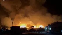 Пожары на месте российской атаки 5 августа / Фото: ГСЧС