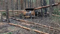 Знищена російська вантажівка / Фото: НВ