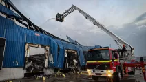 Пошкоджені внаслідок атаки РФ склади на Київщині / Фото: ДСНС