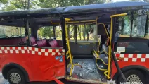 Поврежденный в результате ДТП автобус / Фото: ГУНП в Харьковской области