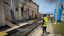 Полиция на месте обстрела / Фото: ГУНП в Сумской области