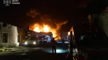 Rescuers at the site of the strike on Kyiv on August 11 / Photo: State Emergency Service