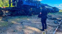 Залізнична техніка, пошкоджена внаслідок російської атаки на Сумщині / Фото: ГУНП в Сумській області