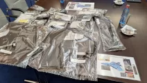 Фрагменты сбитых на территории Румынии дронов выставлены в Министерстве иностранных дел Румынии, 27 июля 2026 года / Фото: Romanian Foreign Ministry