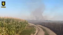 Пожежа на місці падіння російської "Бандеролі" / Фото: Поліція Молдови