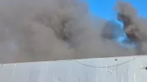Пожар на месте удара по Кривому Рогу / Фото: Днепропетровская ОВА