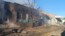 Building damaged by a UAV strike in Tokarivka / Photo: Mykolaiv Regional Military Administration