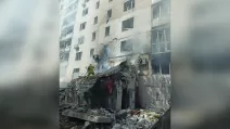 Firefighting at the site of the Russian strike / Photo: Chernihiv City Military Administration