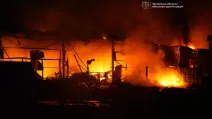 Fire in Zaporizhzhia after the Russian strike / Photo: Zaporizhzhia Regional Military Administration