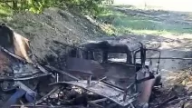 Знищена російська вантажівка / Фото: t.me/lost_warinua