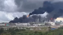 Пожежа на Амурському газохімічному комплексі в Росії / Скриншот
