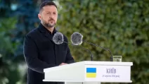 Президент України Володимир Зеленський під час зустрічі з представниками медіа / Фото: ОПУ