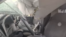 Aftermath of a Russian strike on a gas service vehicle in Kharkiv region / Photo: Derhachi City Military Administration