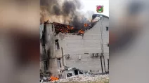 В Лозовой после удара РФ загорелся бизнес-центр, есть тяжелораненые / Фото: t.me/Zelenskiy_Sergiy