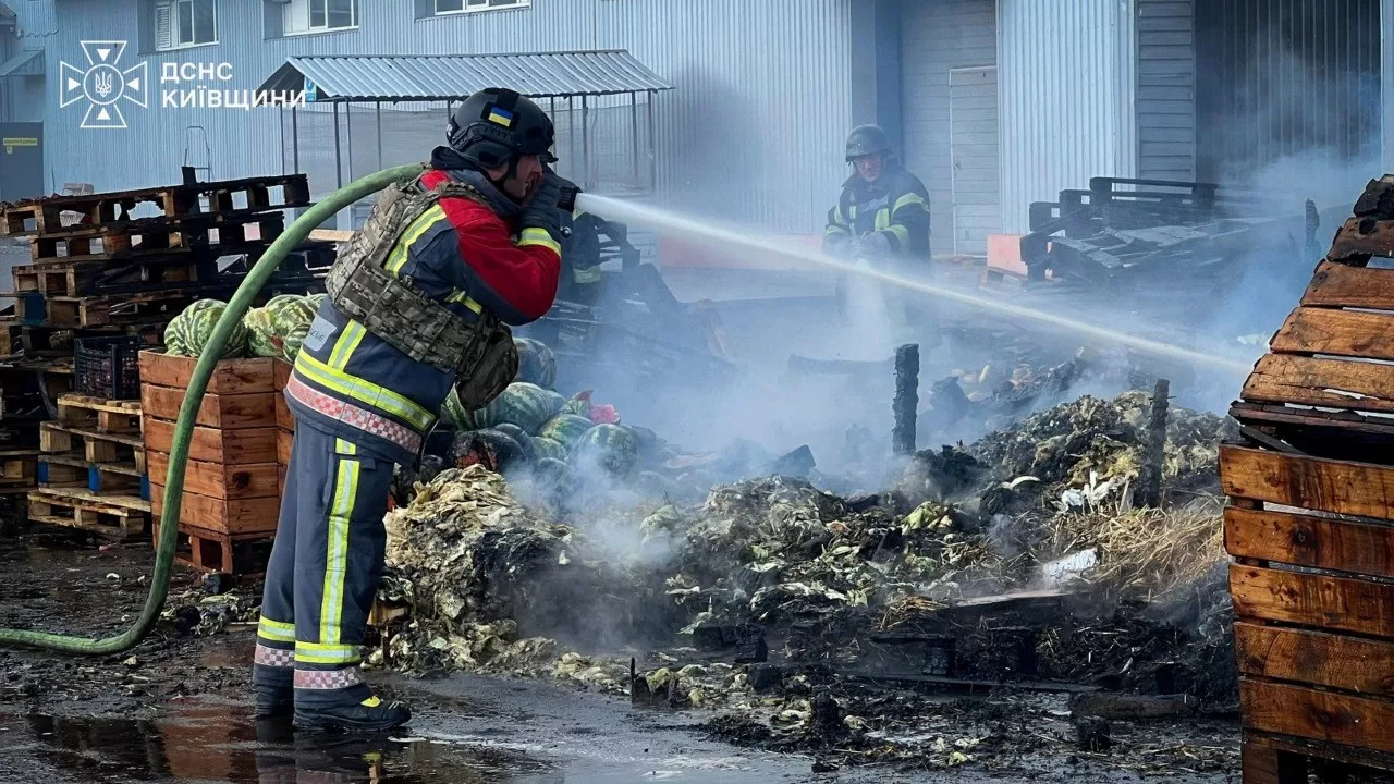 В Киевской области тушат пожары после обстрела РФ / Фото: ГСЧС