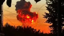 Взрыв после удара РФ по селу Мила / Фото: Соцсети