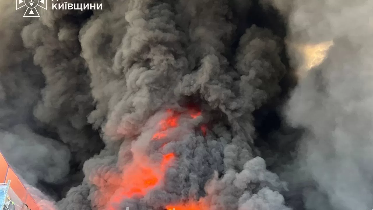 Пожар в Киевской области после атаки РФ 29 августа / Фото: ГСЧС