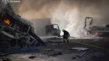 Fire at the site of the Russian attack / Photo: State Emergency Service of Odesa region