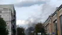 Smoke at the site of the UAV strike in central Kyiv on September 4 / Photo: Social media