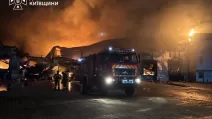 Fire in the Kyiv region after a Russian strike / Photo: State Emergency Service