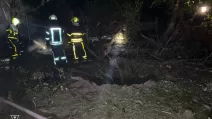 Rescuers at the site of the September 8 strike on Kyiv / Photo: State Emergency Service