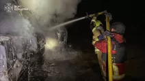 Пожар на месте удара РФ по Киевской области / Фото: ГСЧС