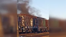 Поврежденный ударом РФ поезд / Фото: "Укрзализныця"