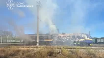 Train carriage destroyed by a Russian strike in the Zaporizhzhia region / Photo: State Emergency Service of Ukraine