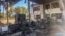 Последствия удара по АЗС в Киеве / Фото: ГСЧС