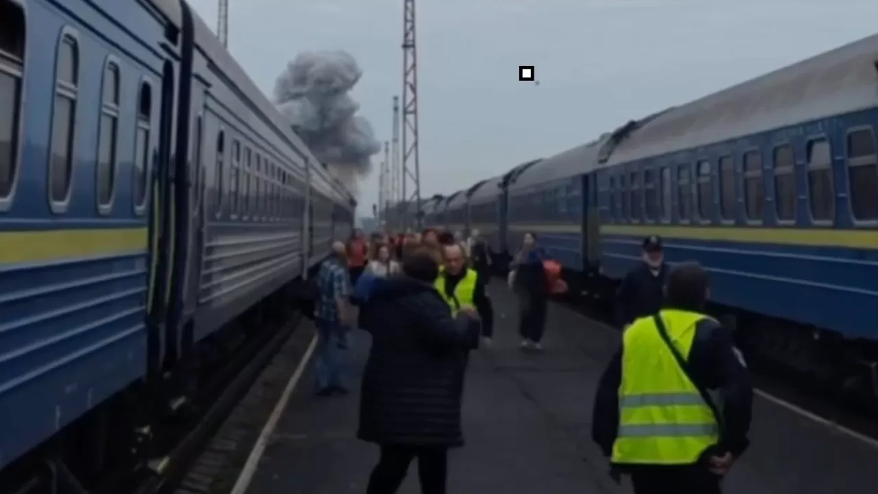 Drone strikes passenger train locomotive in Volyn region / Photo: screenshot