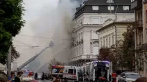 Последствия попадания реактивного дрона в здание СБУ / Фото: FT