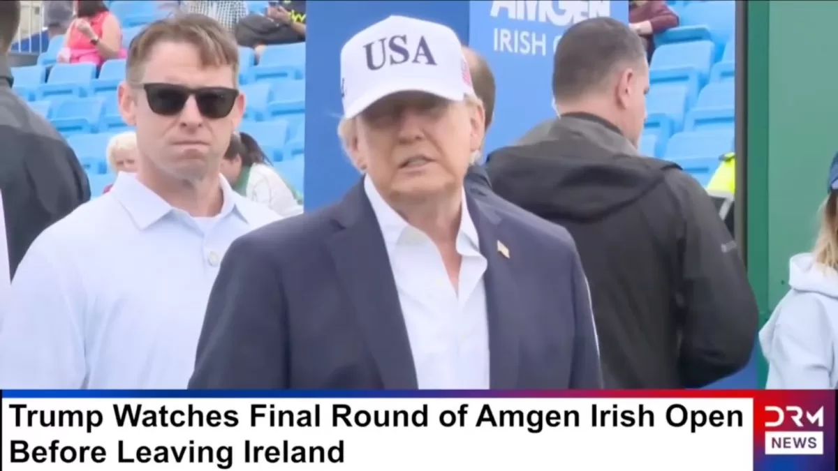 Трамп делает заявление на турнире Amgen Irish Open в Ирландии / Фото: скриншот