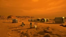 Концепт майбутньої пілотованої бази на Марсі / Зображення: NASA