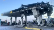 Destroyed gas station in Kyiv / Photo: SES